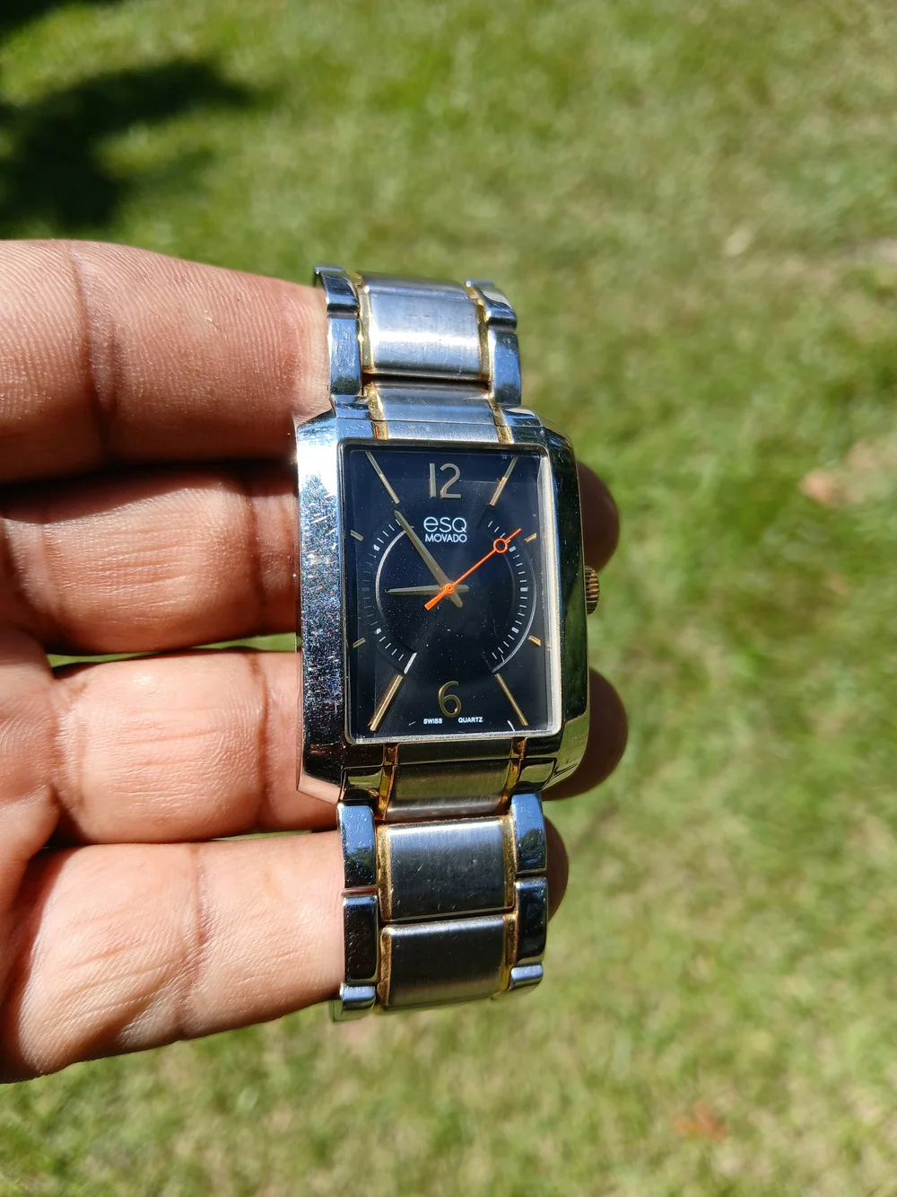 Mens Movado ESQ Synthesis Two-Tone Black Dial Men's Watch